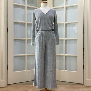 NWT Lou & Grey Signature Soft Brushed Marled Long Sleeve Knit Jumpsuit XS
